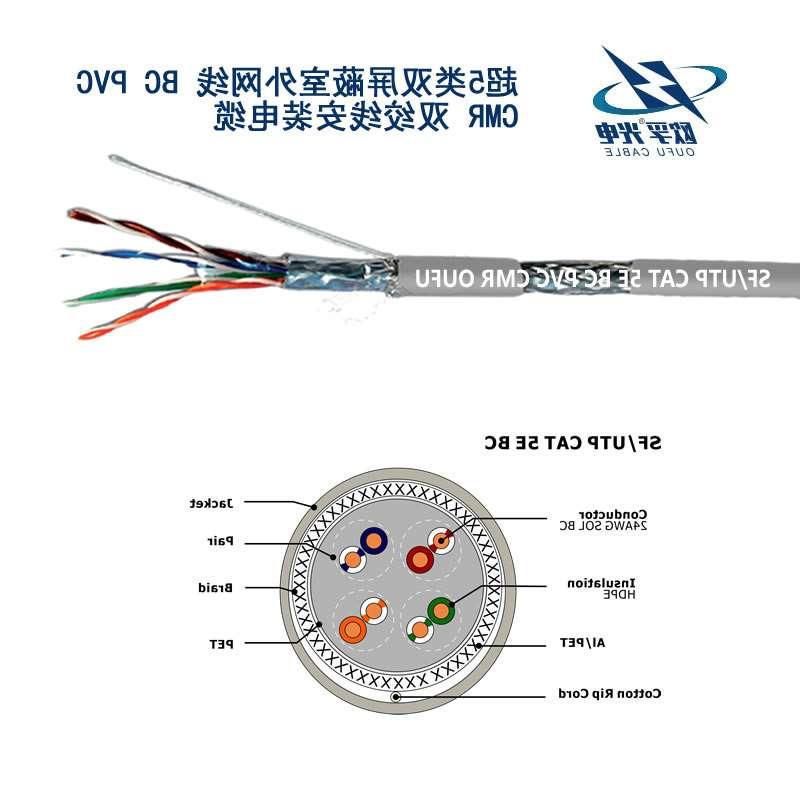 衢州市SF / UTP CAT 5E BC PVC CMR双绞线安装电缆